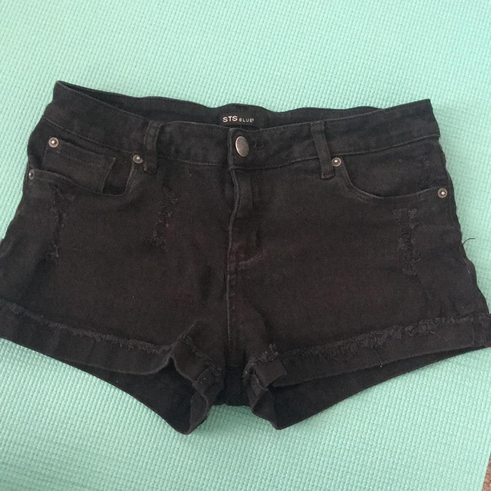 Black Distressed Cut Off Shorts